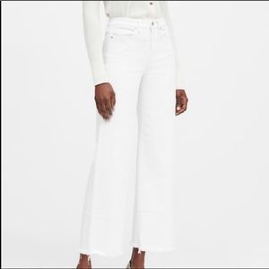 Banana Republic high-rise wide leg crop white jeans SZ 28